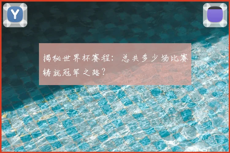 揭秘世界杯赛程：总共多少场比赛铸就冠军之路？